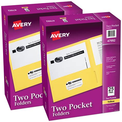 2 pocket folders with business card slot